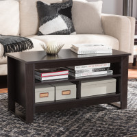 Baxton Studio MH2114-Wenge-CT Nerissa Modern and Contemporary Wenge Brown Finished Coffee Table